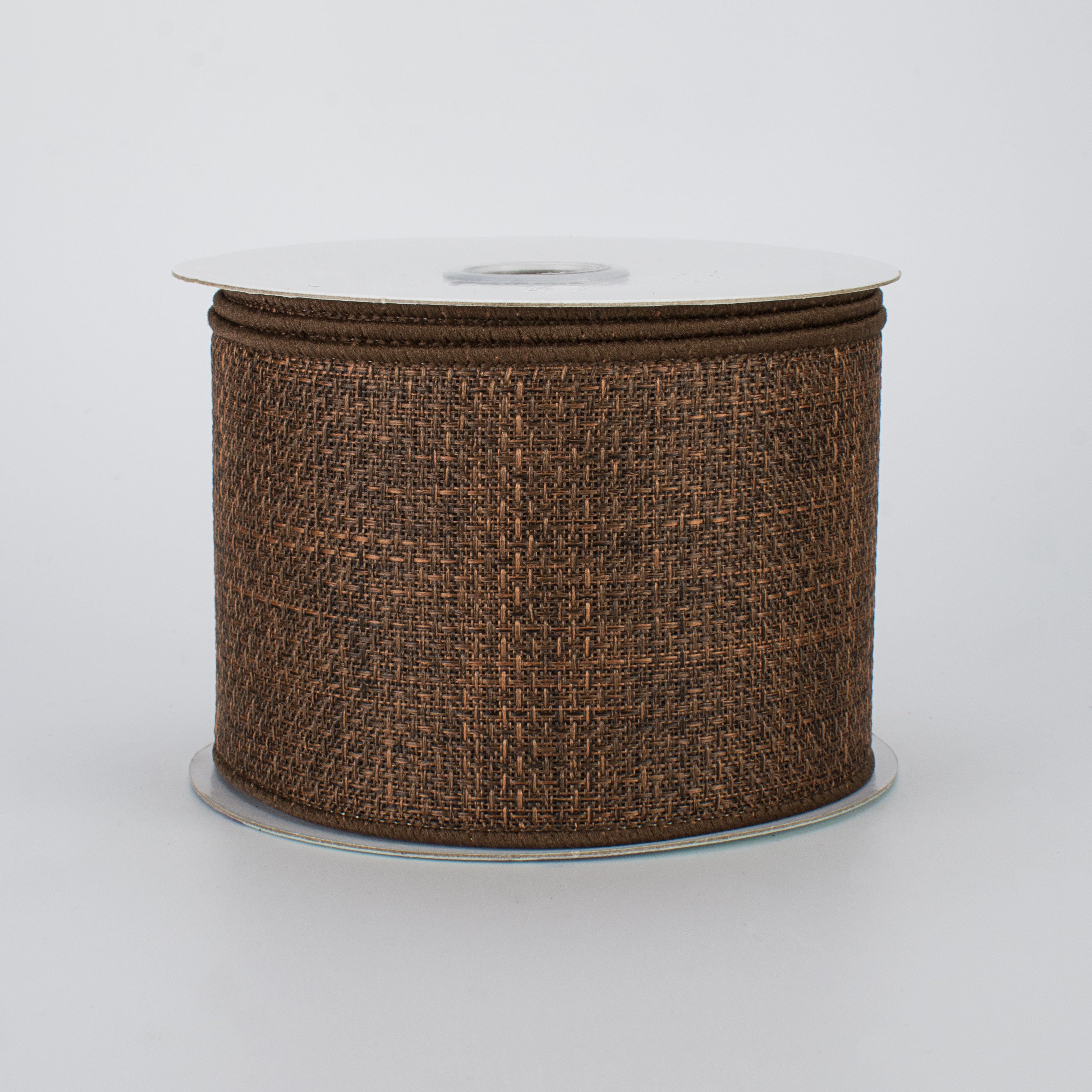 2.5" Royal Faux Burlap Ribbon: Mocha Brown (10 Yards)