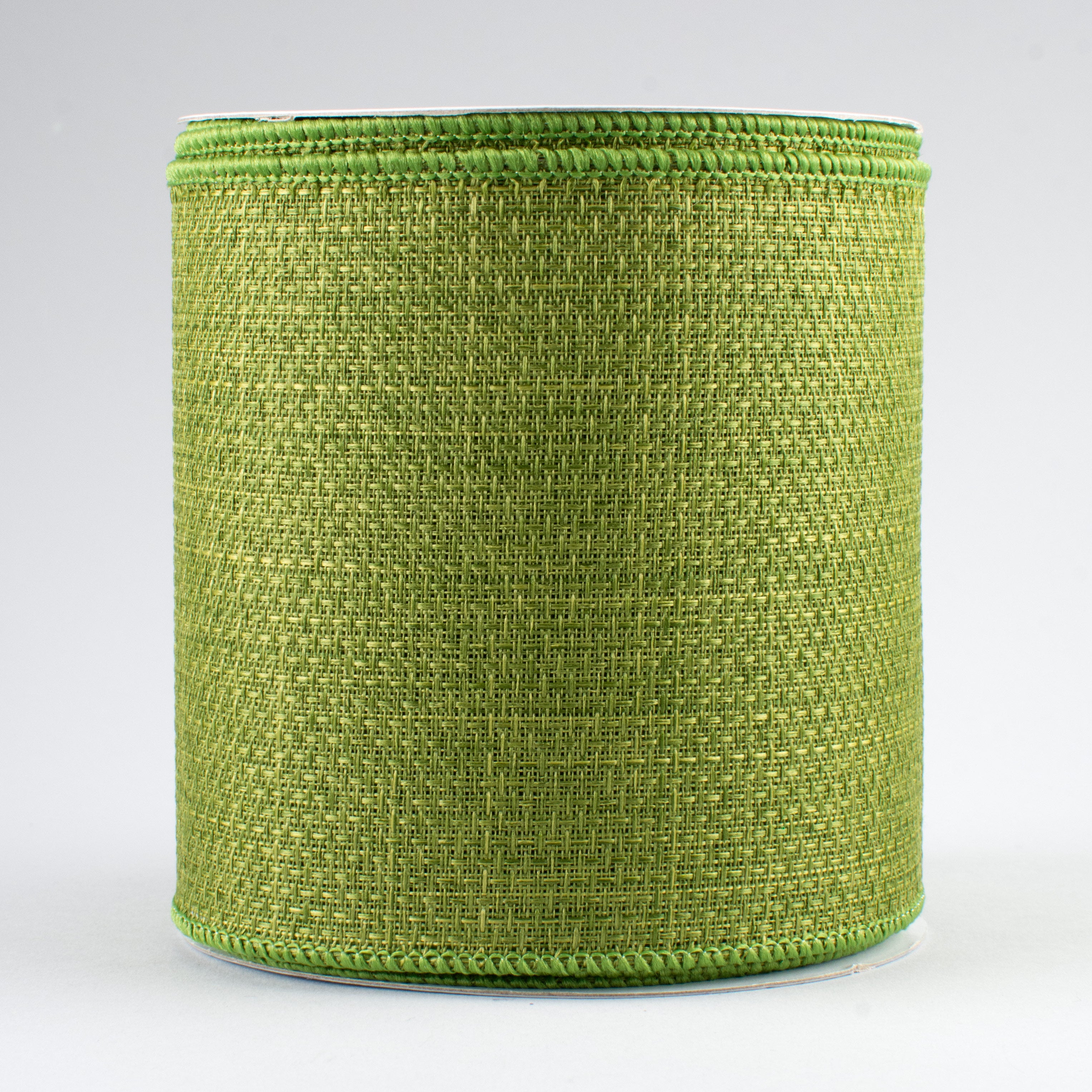 4" Royal Faux Burlap Ribbon: Moss Green (10 Yards)