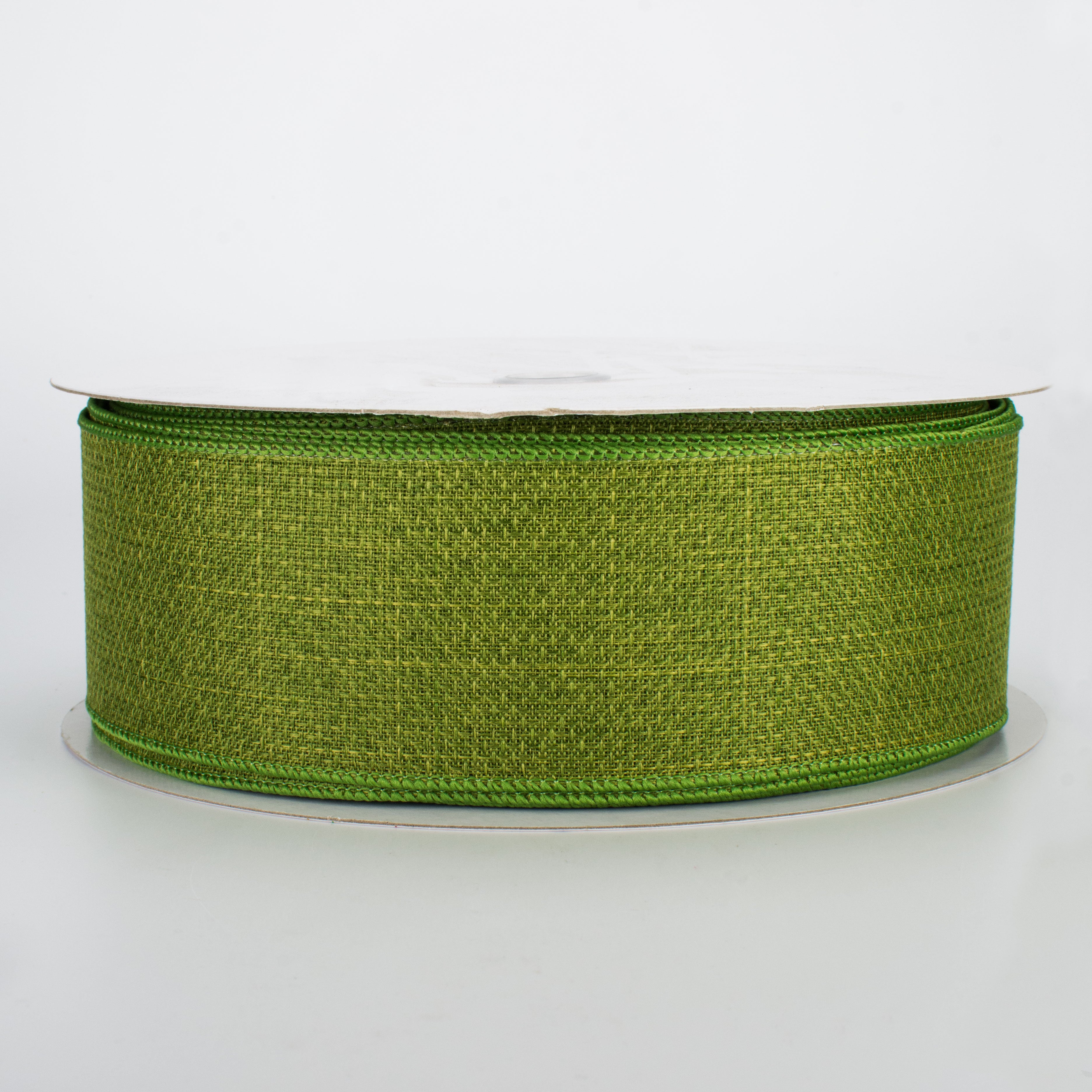 2.5" Royal Faux Burlap Ribbon: Moss Green (50 Yards)
