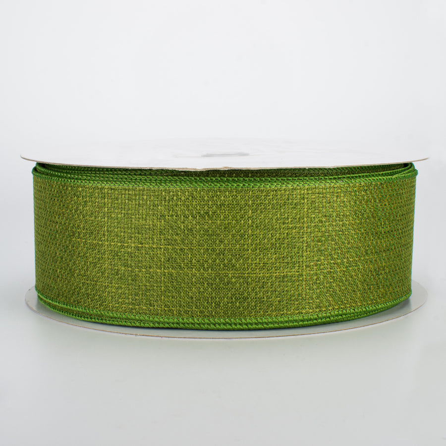 2.5" Royal Faux Burlap Ribbon: Moss Green (50 Yards)