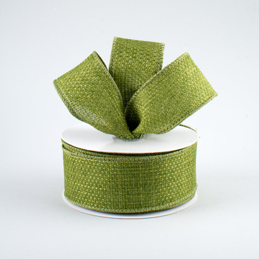 1.5" Royal Faux Burlap Ribbon: Moss Green (10 Yards) Lifestyle Photo