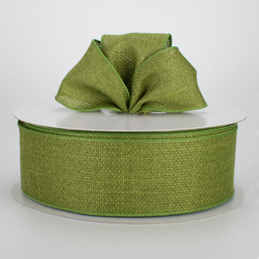2.5" Royal Faux Burlap Ribbon: Moss Green (50 Yards) Lifestyle Photo