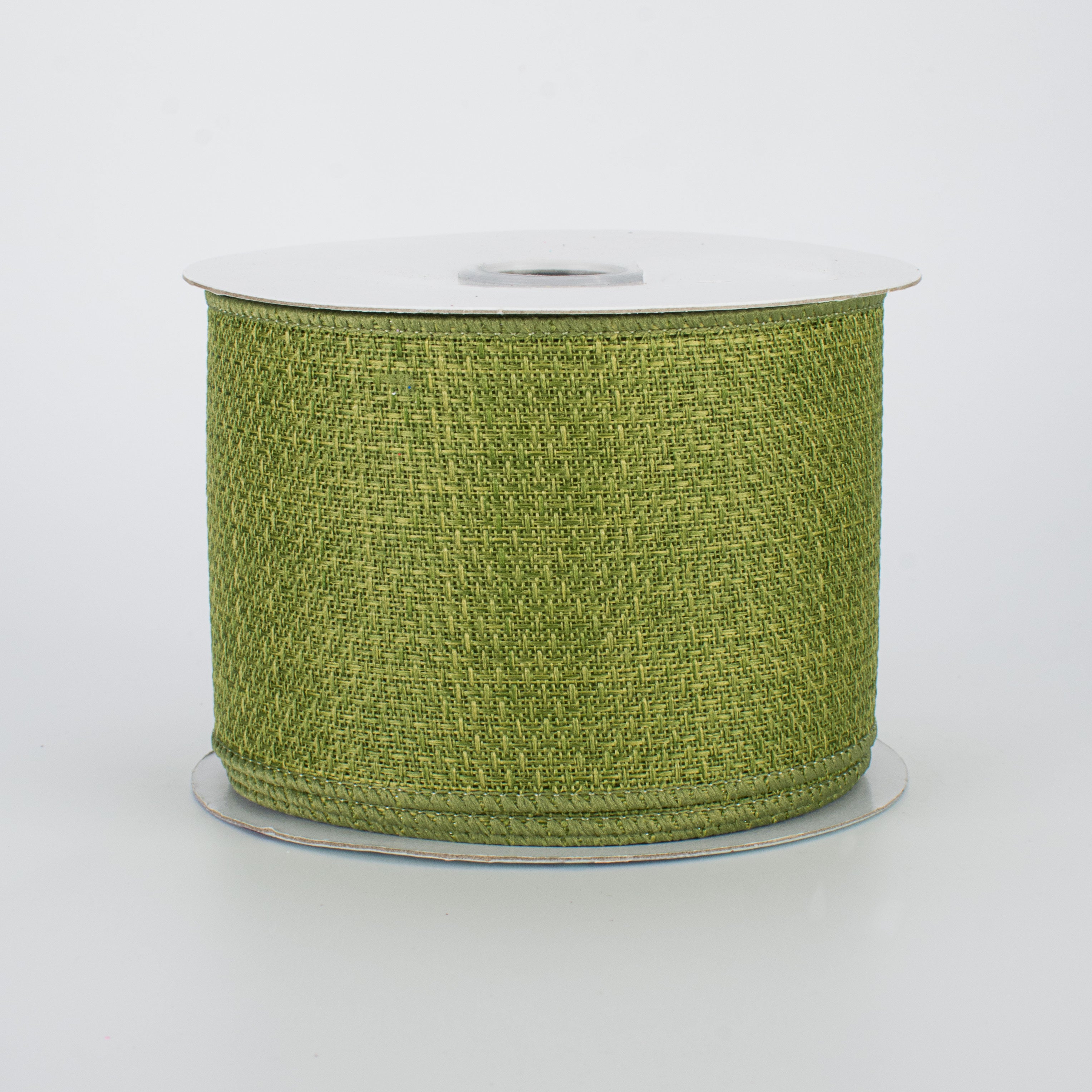 2.5" Royal Faux Burlap Ribbon: Moss Green (10 Yards)