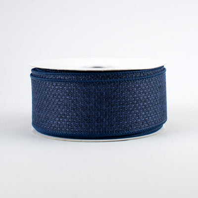 1.5" Royal Faux Burlap Ribbon: Navy (10 Yards)