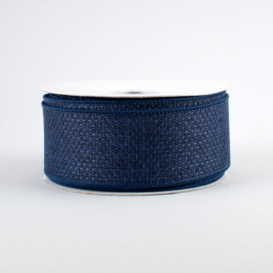 1.5" Royal Faux Burlap Ribbon: Navy (10 Yards)