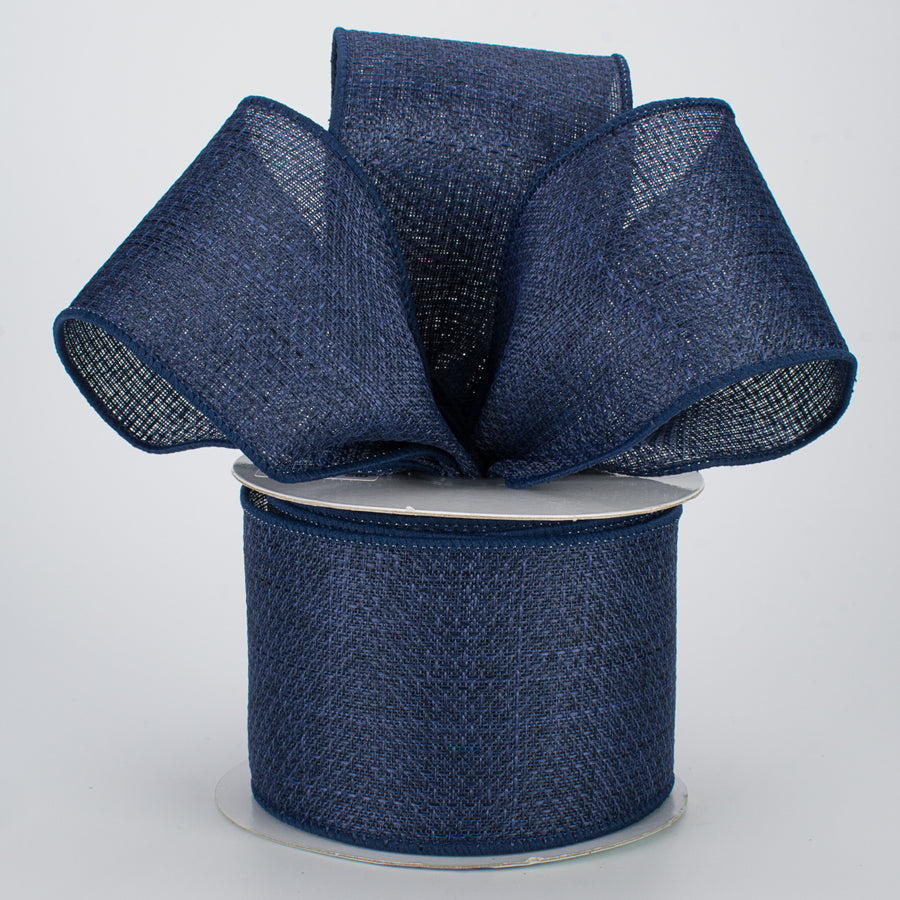 2.5" Royal Faux Burlap Ribbon: Navy (10 Yards) Lifestyle Photo