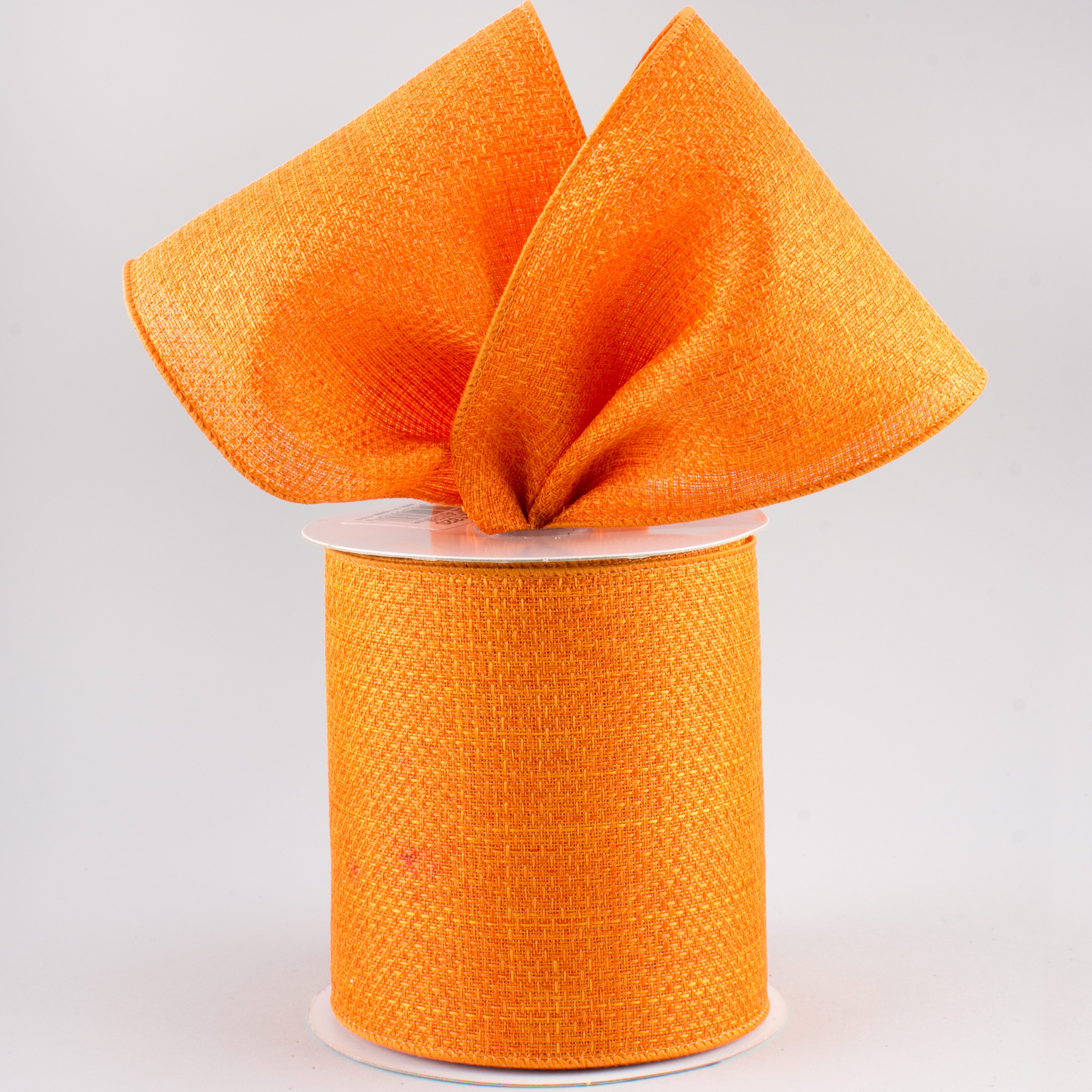 4" Royal Faux Burlap Ribbon: Orange (10 Yards) Lifestyle Photo