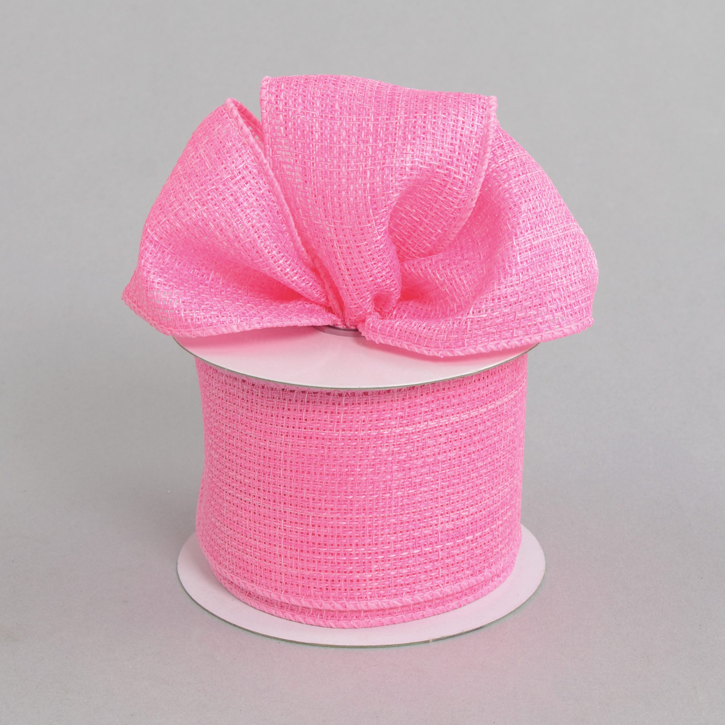 2.5" Royal Faux Burlap Ribbon: Pink (10 Yards) Lifestyle Photo