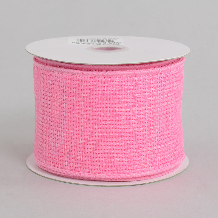 2.5" Royal Faux Burlap Ribbon: Pink (10 Yards)