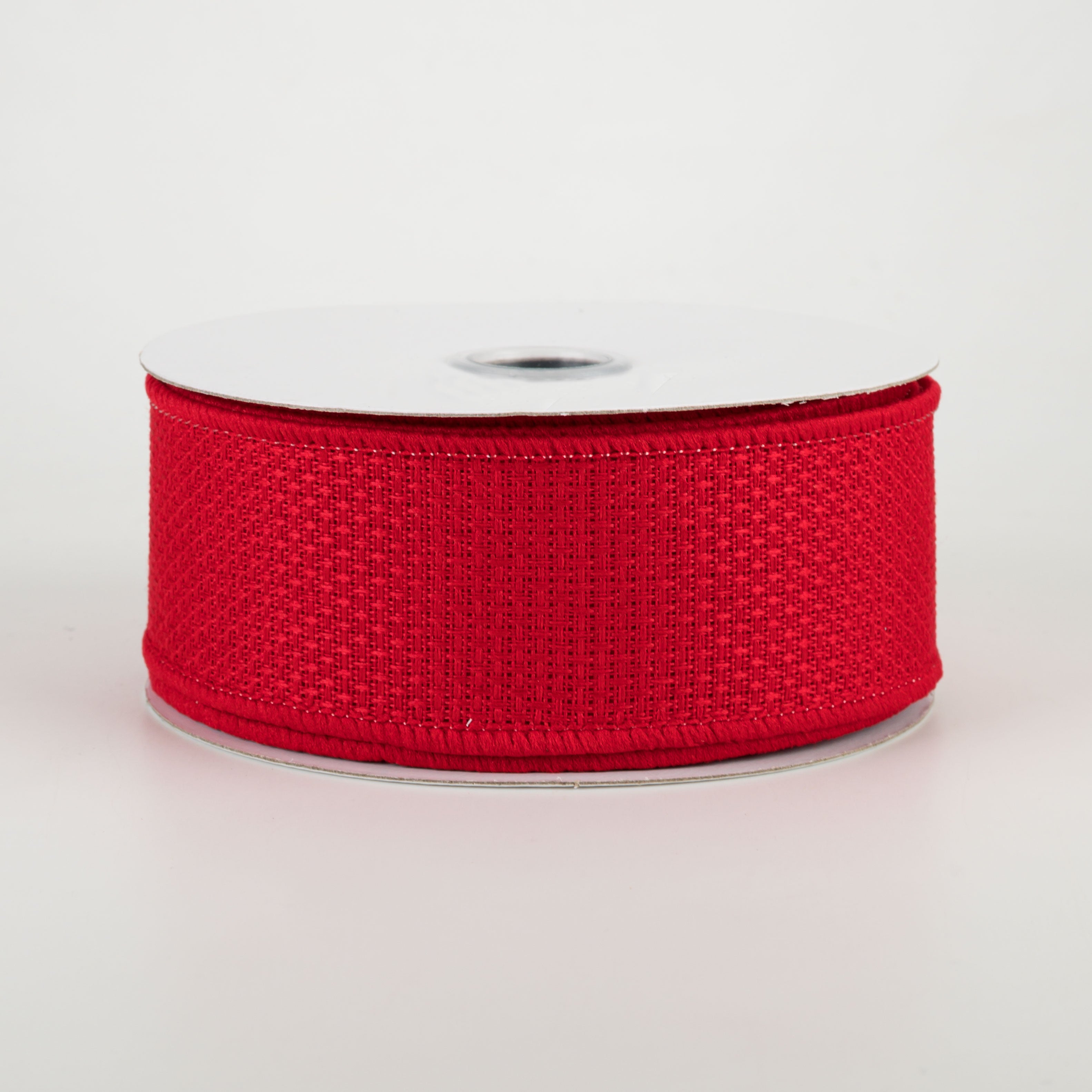 1.5" Royal Faux Burlap Ribbon: Red (10 Yards)