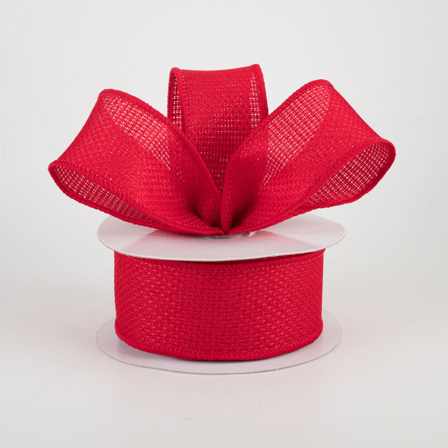 1.5" Royal Faux Burlap Ribbon: Red (10 Yards) Lifestyle Photo