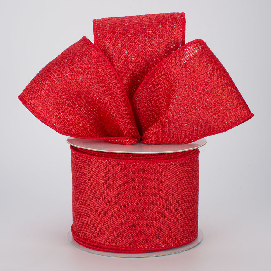 2.5" Royal Faux Burlap Ribbon: Red (10 Yards) Lifestyle Photo