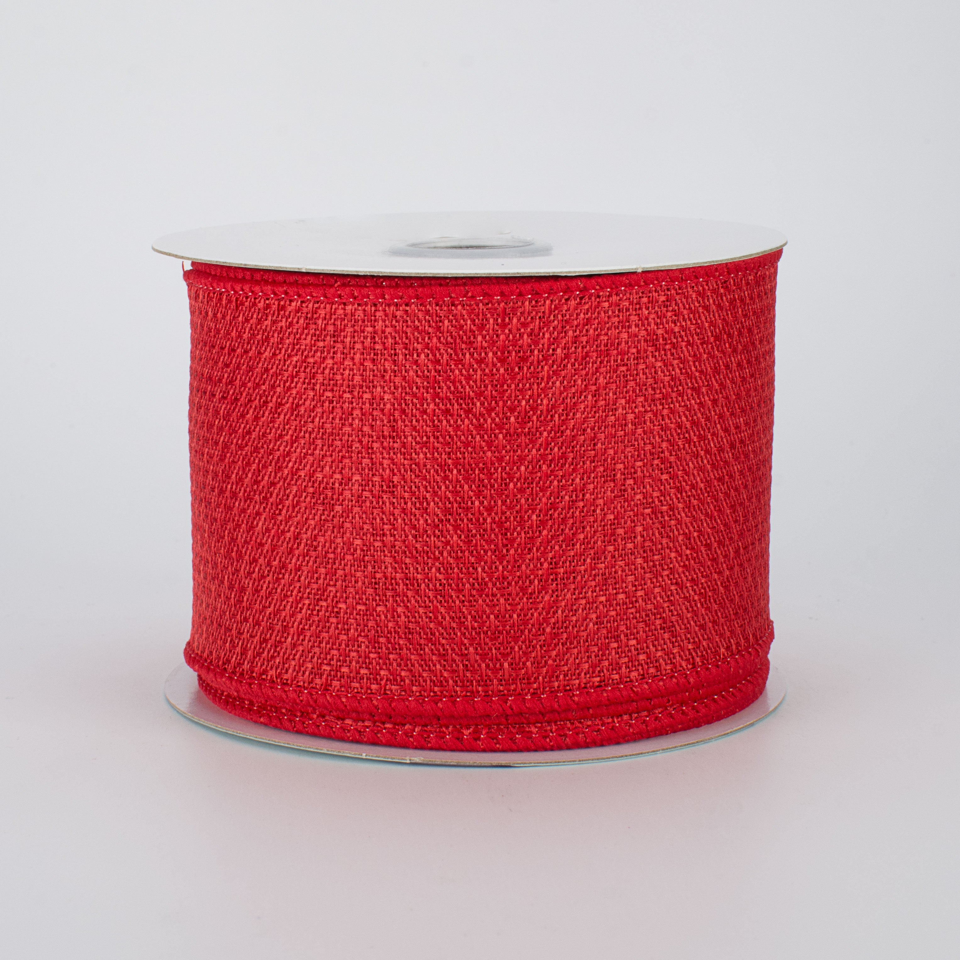 2.5" Royal Faux Burlap Ribbon: Red (10 Yards)