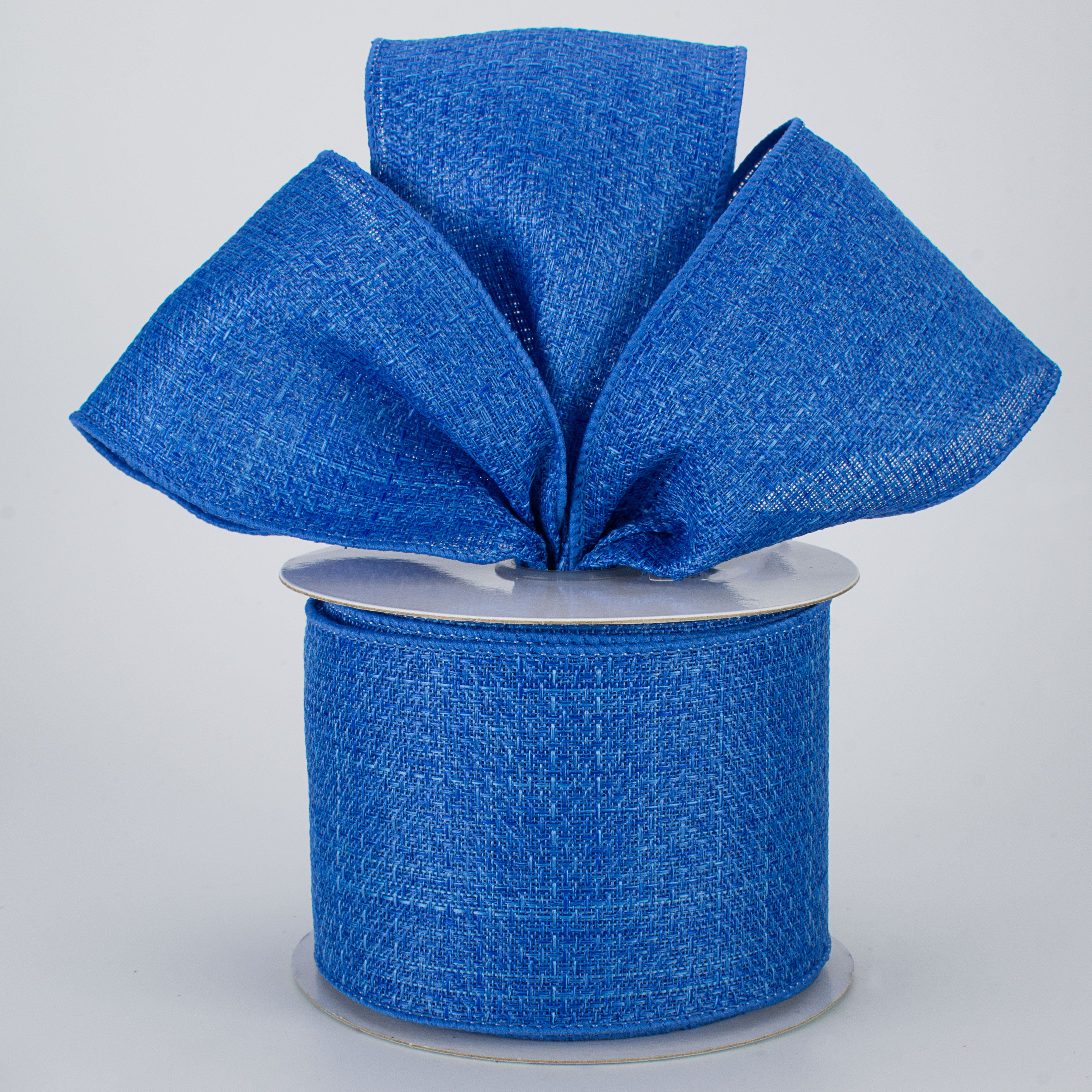 2.5" Royal Faux Burlap Ribbon: Royal Blue (10 Yards) Lifestyle Photo