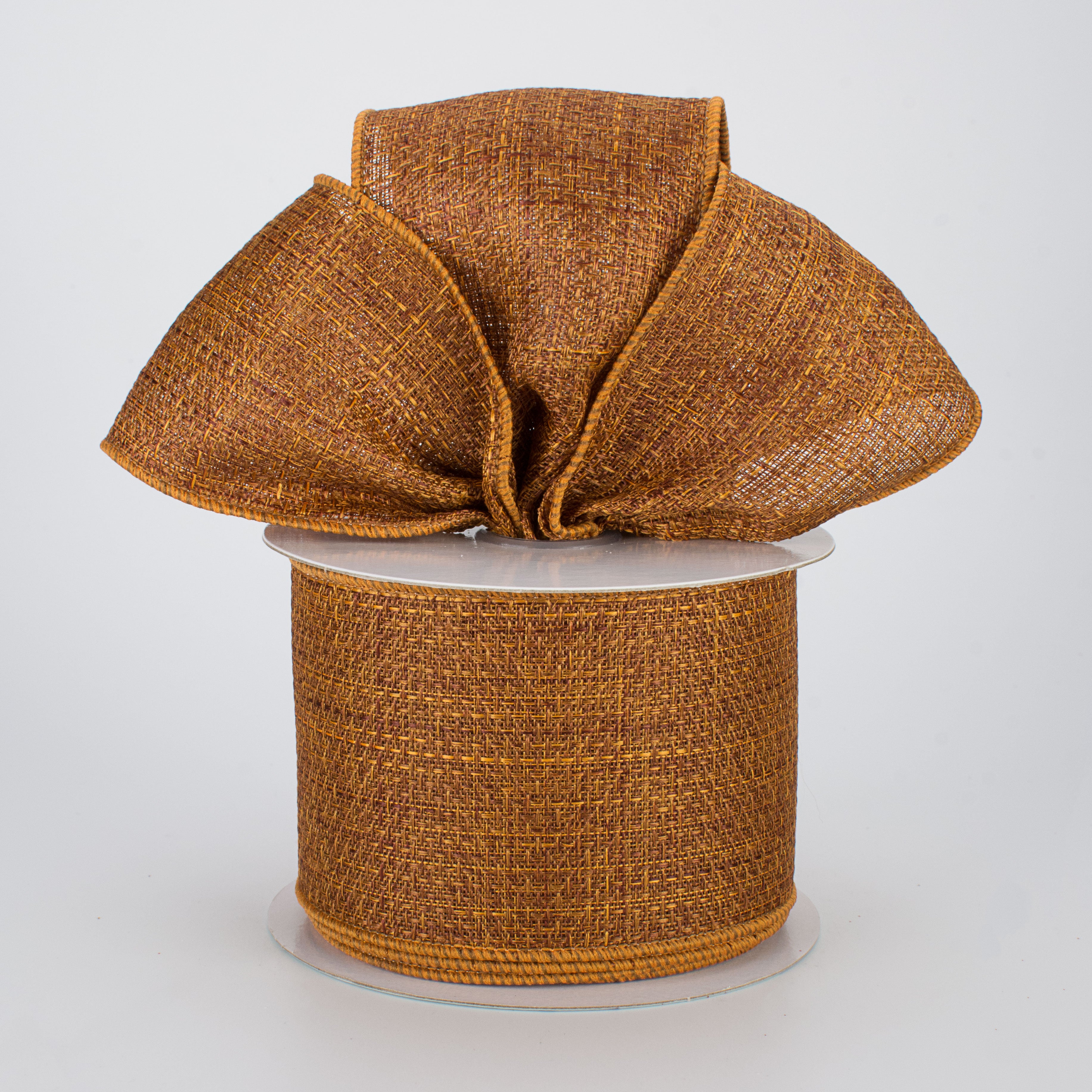 2.5" Royal Faux Burlap Ribbon: Rust (10 Yards) Lifestyle Photo