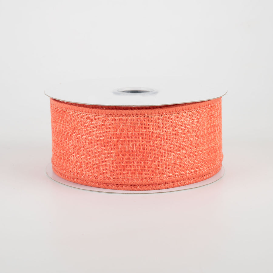1.5" Royal Faux Burlap Ribbon: Salmon (10 Yards)