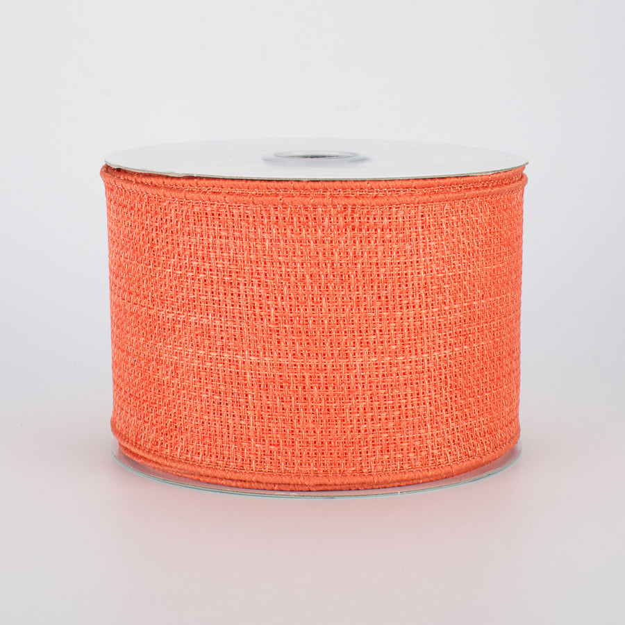 2.5" Royal Faux Burlap Ribbon: Salmon (10 Yards)