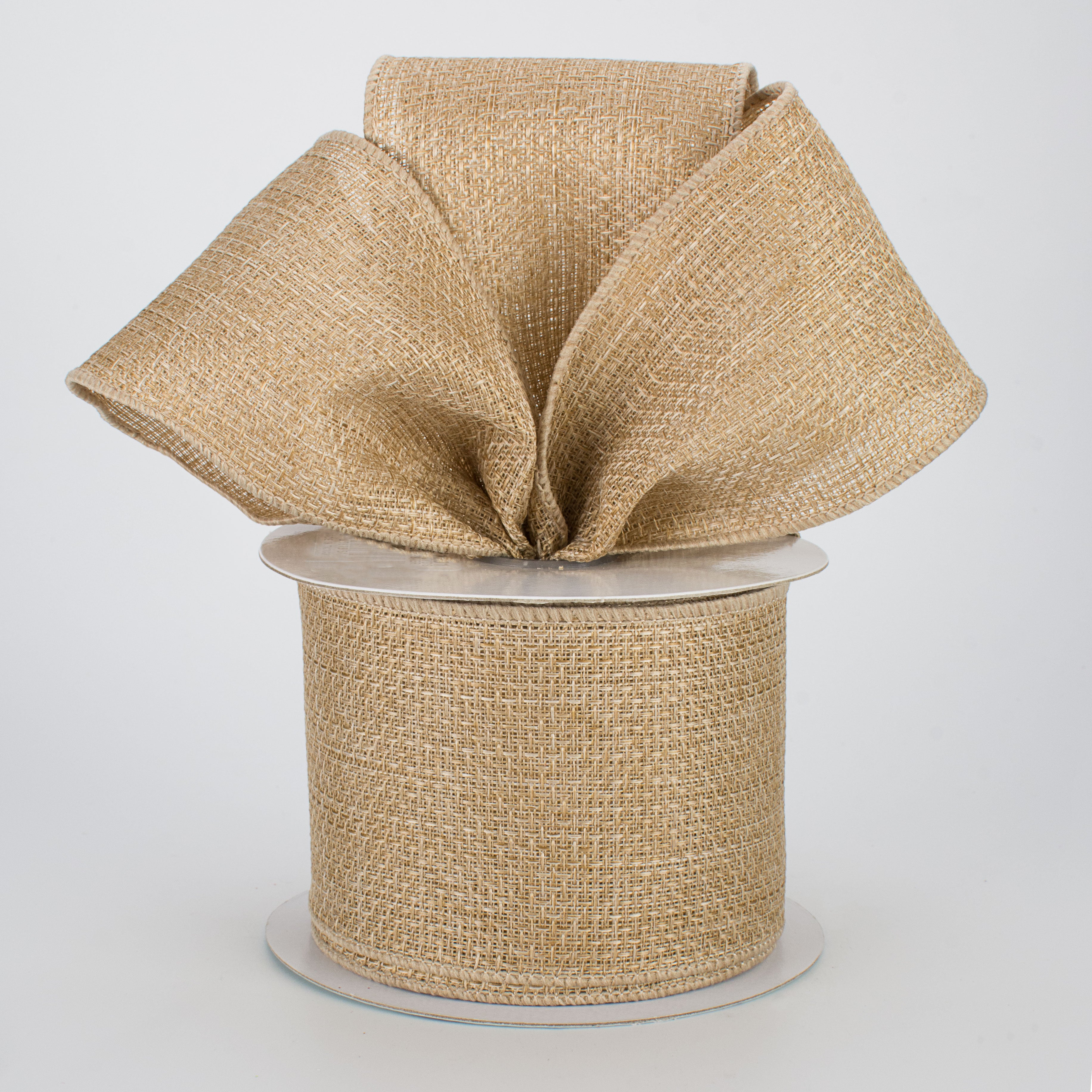 2.5" Royal Faux Burlap Ribbon: Tan (10 Yards) Lifestyle Photo
