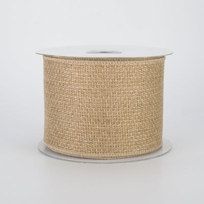 2.5" Royal Faux Burlap Ribbon: Tan (10 Yards)