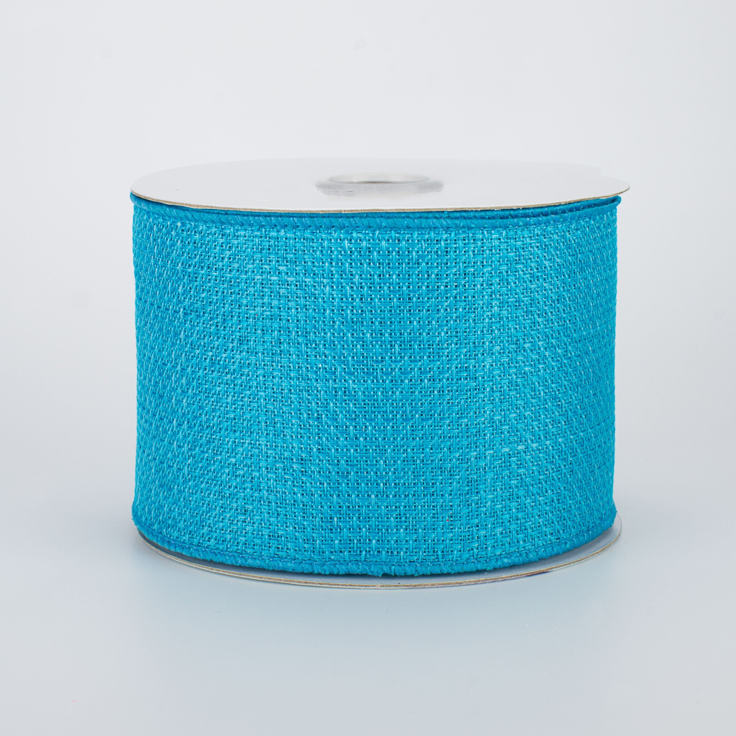 2.5" Royal Faux Burlap Ribbon: Turquoise Blue (10 Yards)