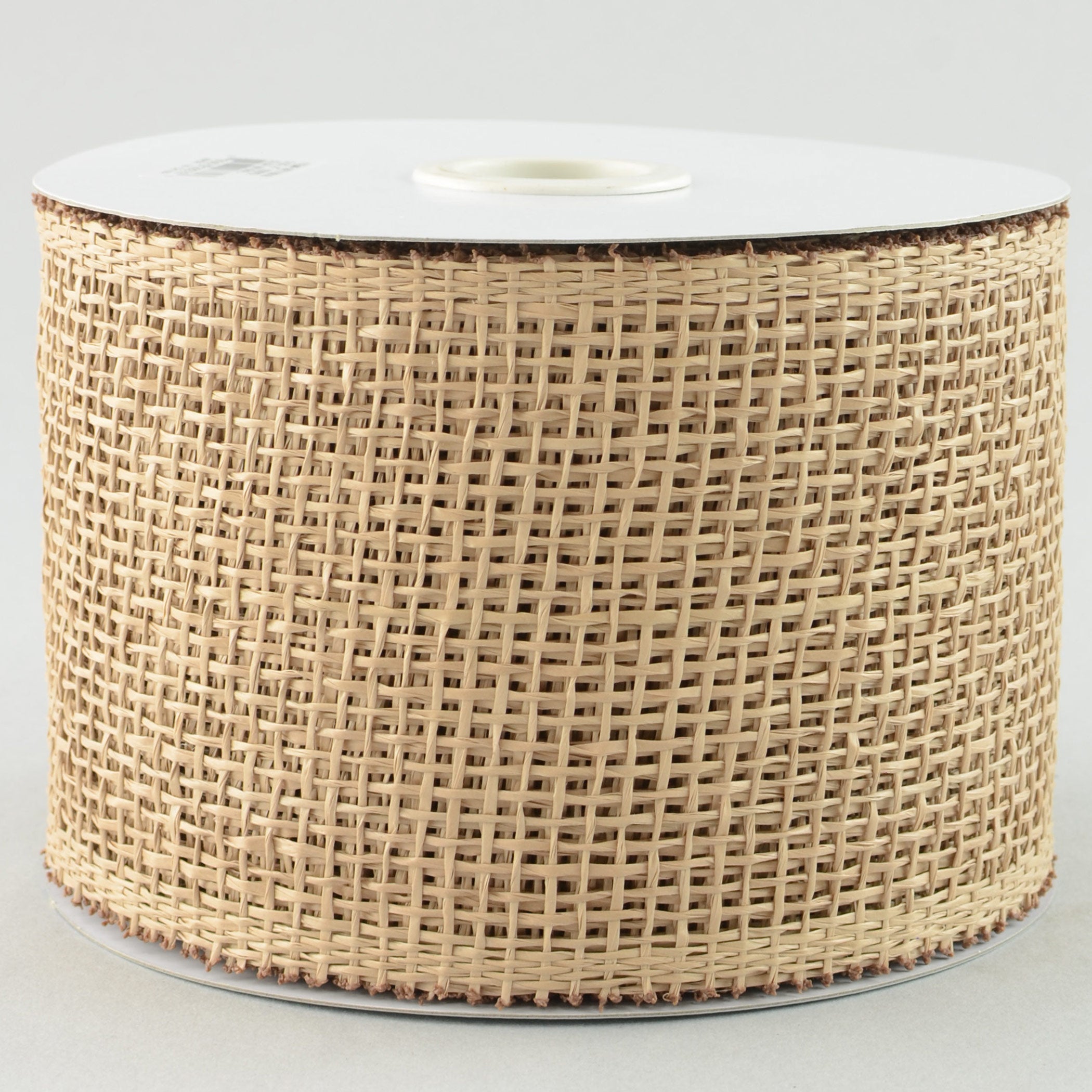 4" Poly Burlap Mesh Ribbon: Natural Brown (20 Yards)
