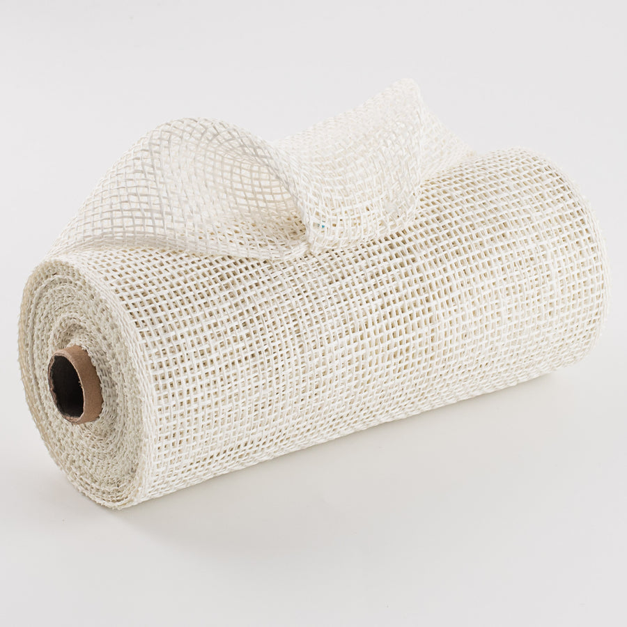 10" Poly Burlap Mesh: White