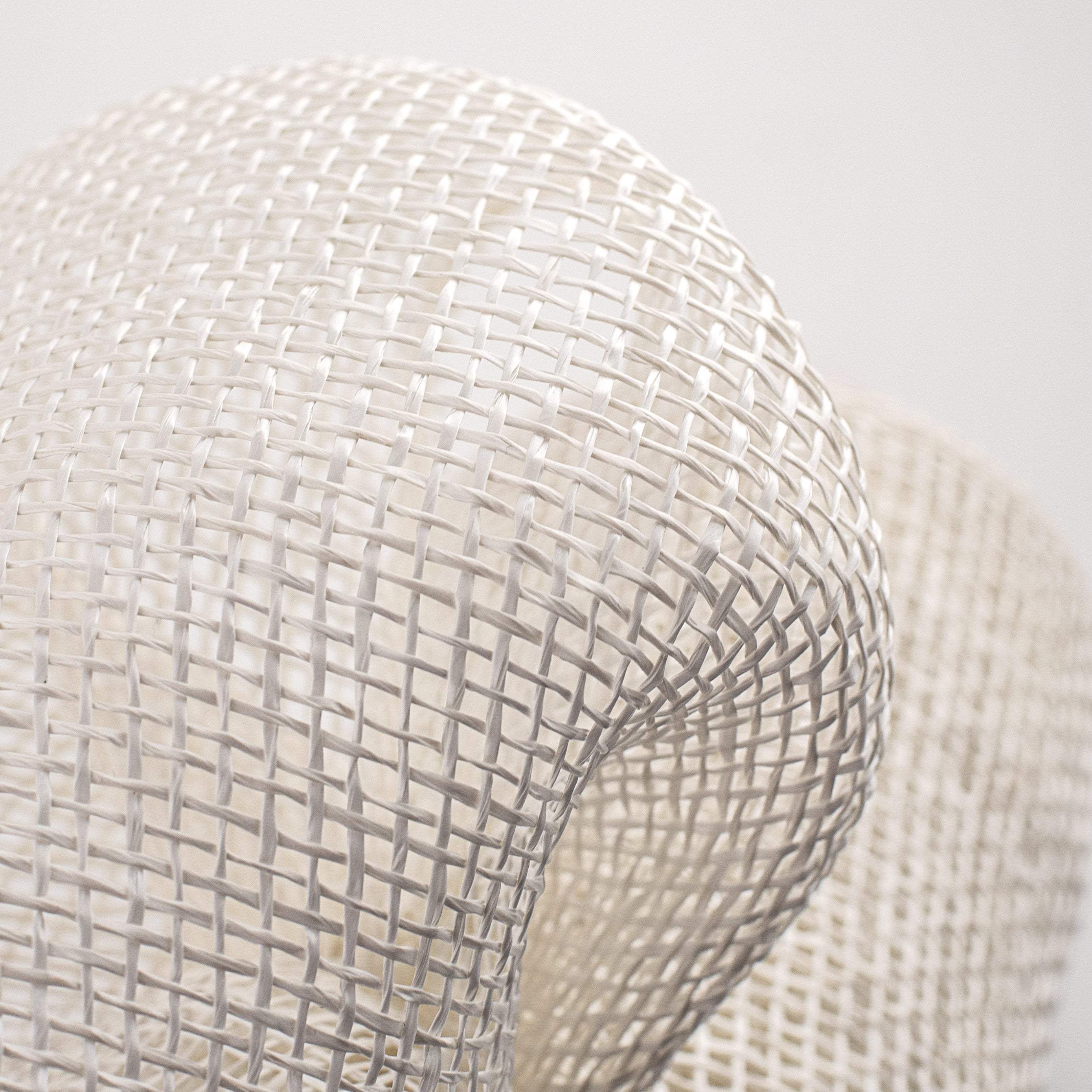 10" Poly Burlap Mesh: White