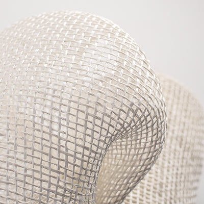10" Poly Burlap Mesh: White