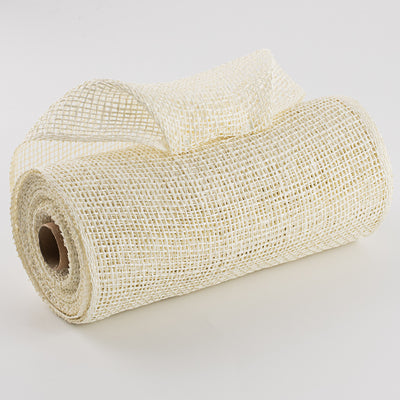 10" Poly Burlap Mesh: Cream