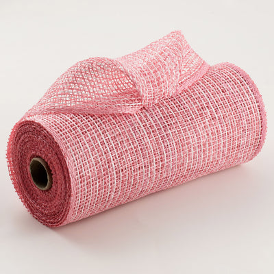 10" Multi Poly Burlap Check Mesh: Pink & White