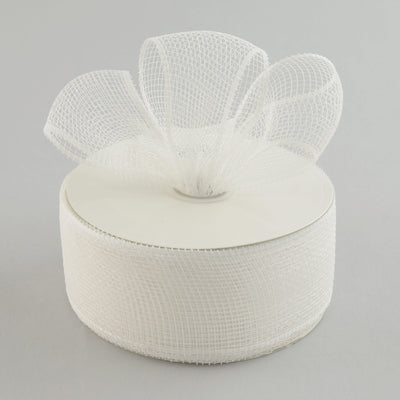 2.5" Poly Deco Mesh Ribbon: White