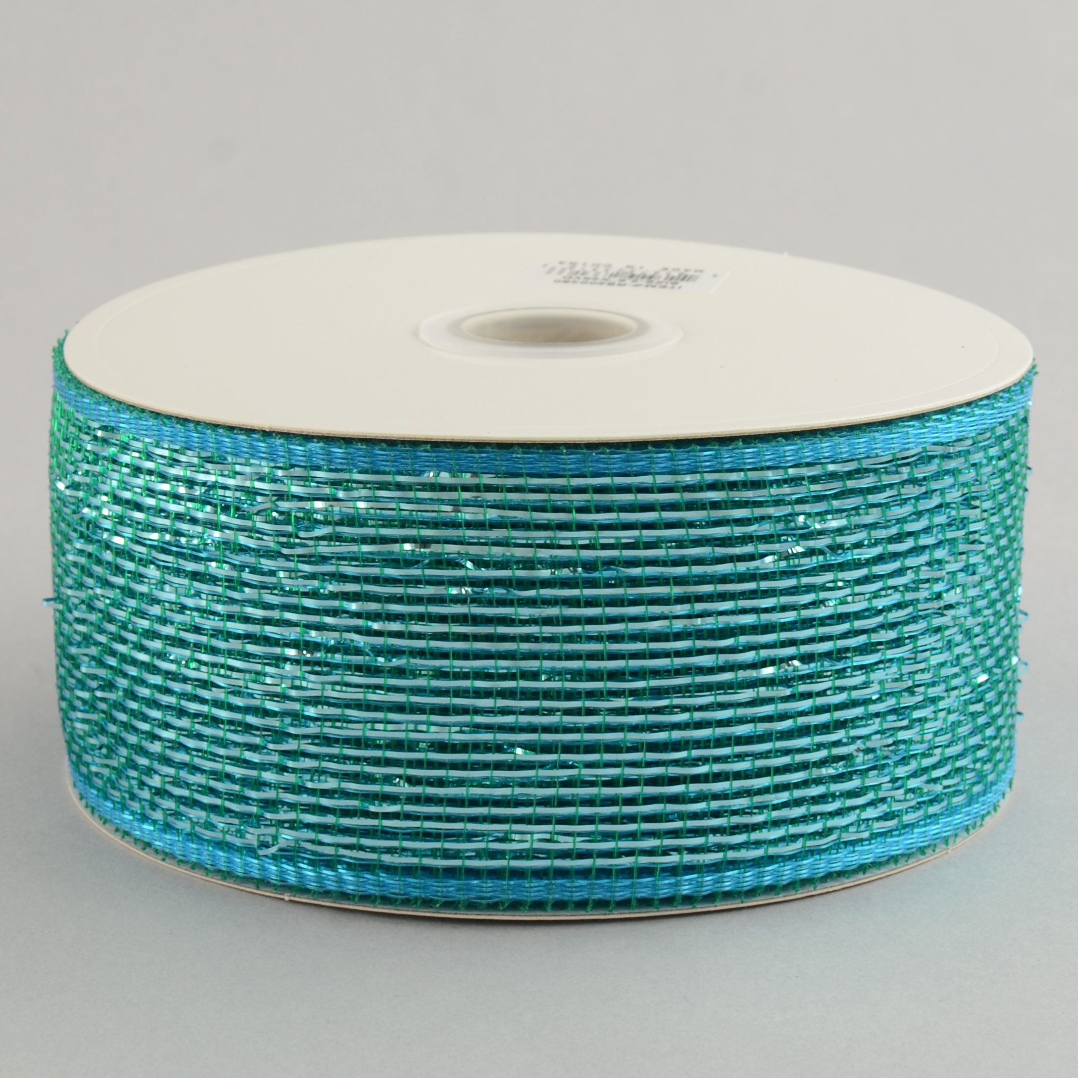 2.5" Poly Deco Mesh Ribbon: Metallic Teal