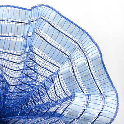 10" Ruffle Patterned Mesh: Royal Blue Metallic With Snowflakes Lifestyle Photo