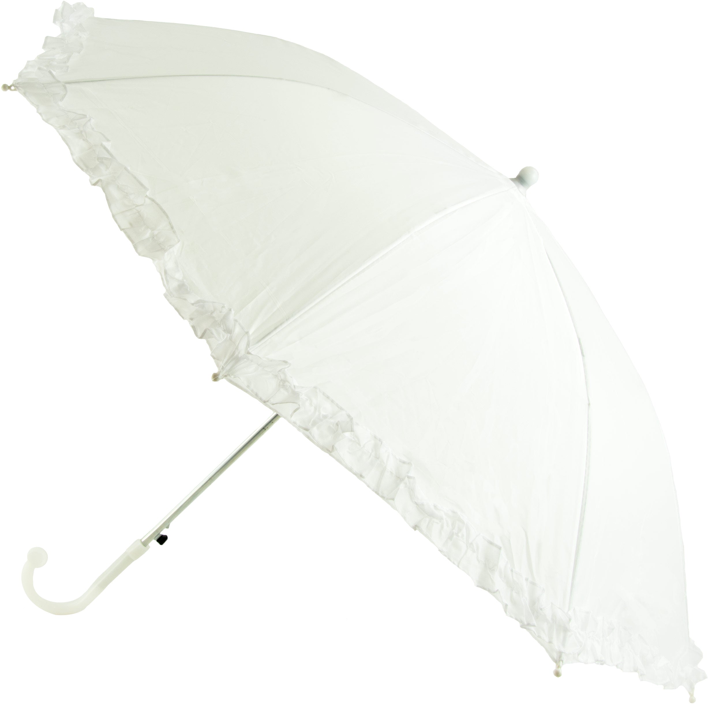 18" Ruffle Umbrella: White Item Number: MG14-109
