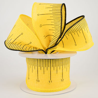 2.5" Ruler Ribbon: Black & Sun Yellow (10 Yards) Lifestyle Photo