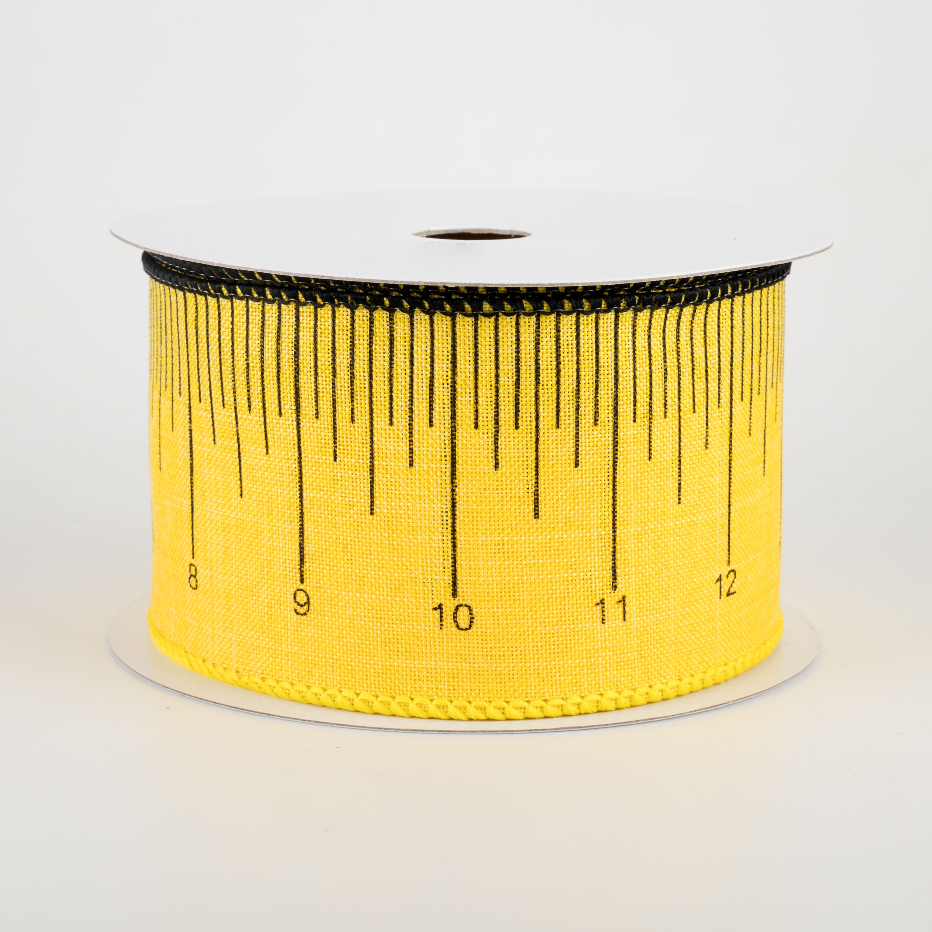 2.5" Ruler Ribbon: Black & Sun Yellow (10 Yards)