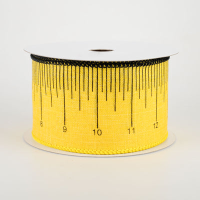 2.5" Ruler Ribbon: Black & Sun Yellow (10 Yards)