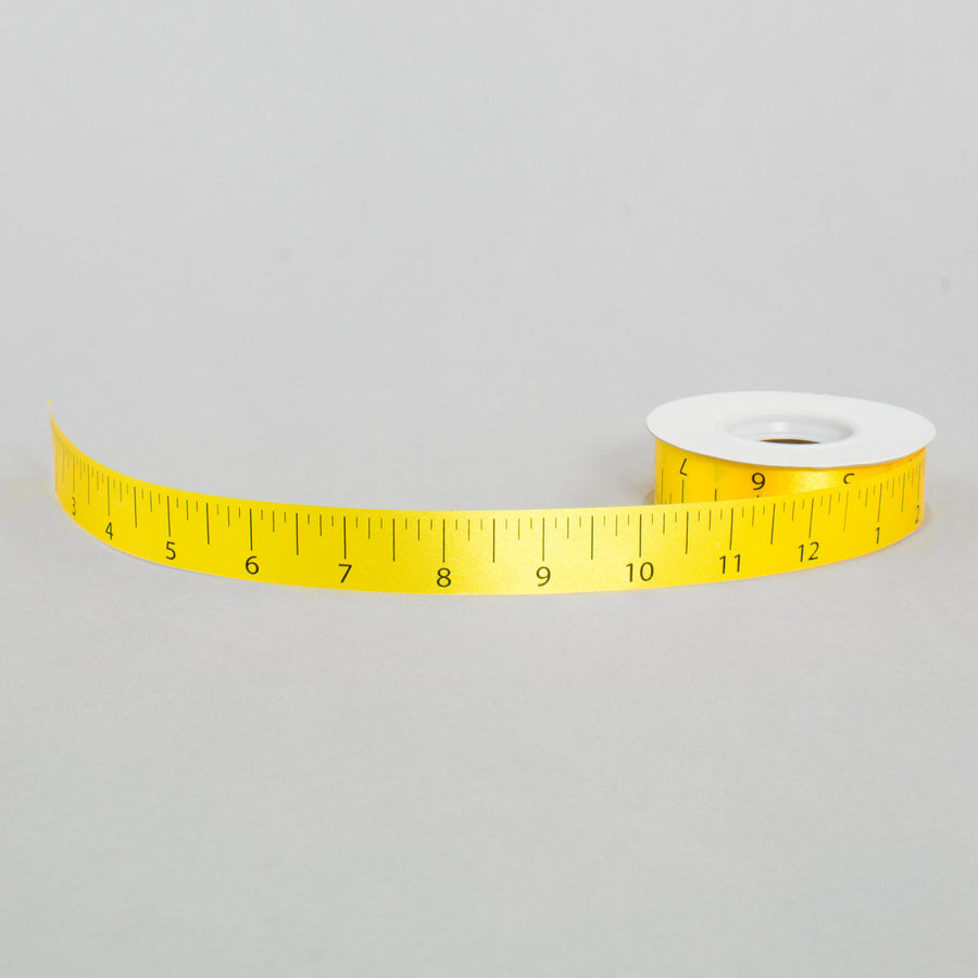 7/8" Ruler Ribbon: Black & Yellow (25 Yards) detail photo 3