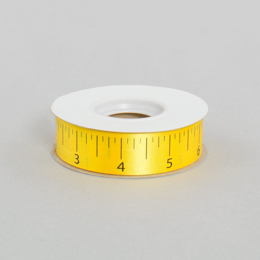 7/8" Ruler Ribbon: Black & Yellow (25 Yards) Item Number: 5115-079-05J
