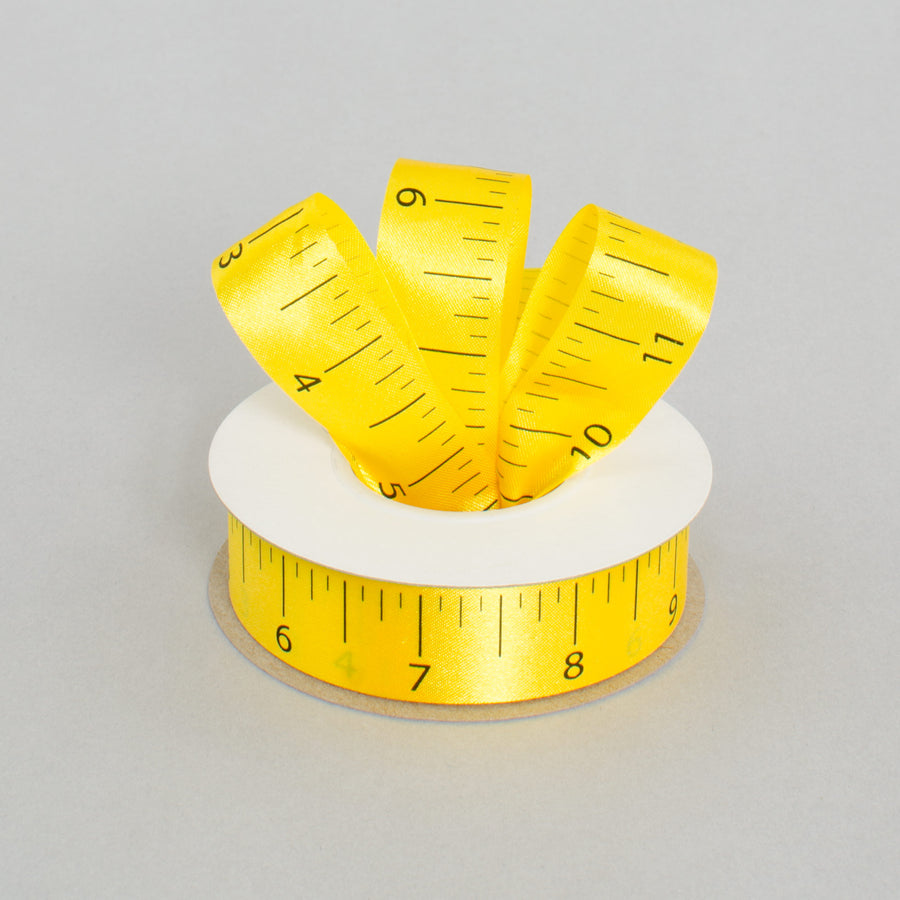 7/8" Ruler Ribbon: Black & Yellow (25 Yards) Lifestyle Photo