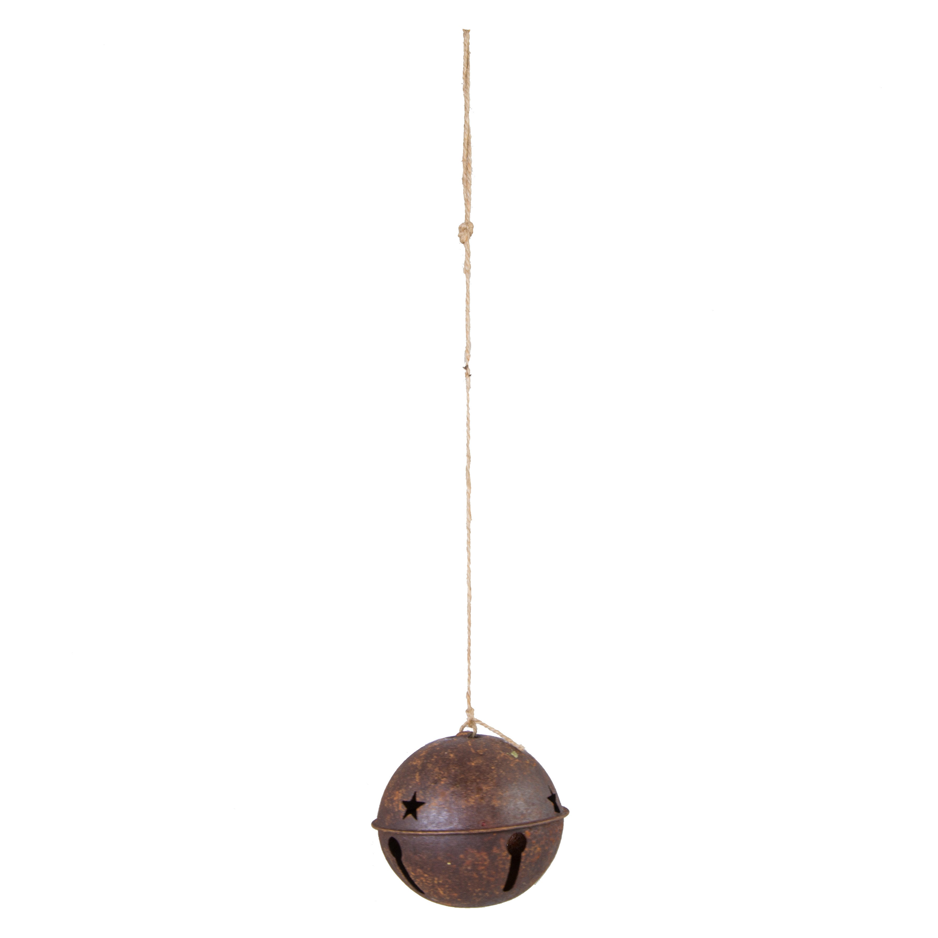 4" Rust Metal Jingle Bell detail photo 3