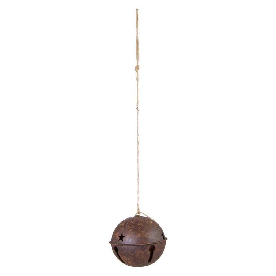 4" Rust Metal Jingle Bell detail photo 3