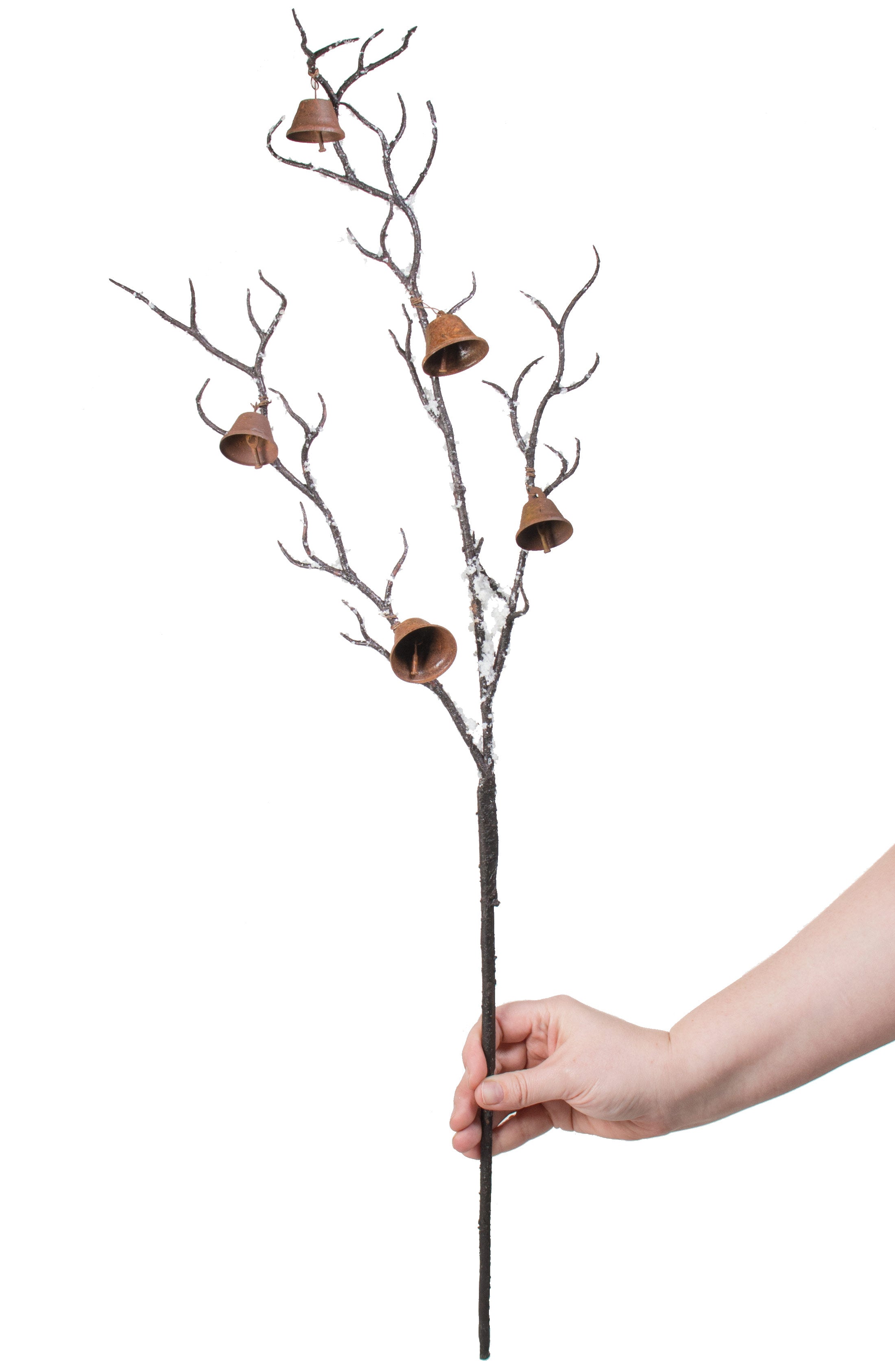 31" Rustic Bell Snowy Branch Spray Lifestyle Photo