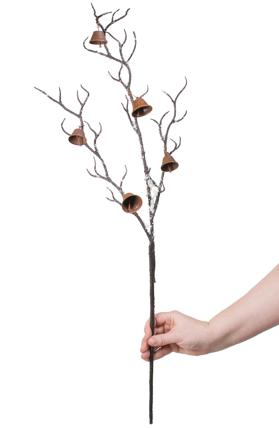 31" Rustic Bell Snowy Branch Spray Lifestyle Photo