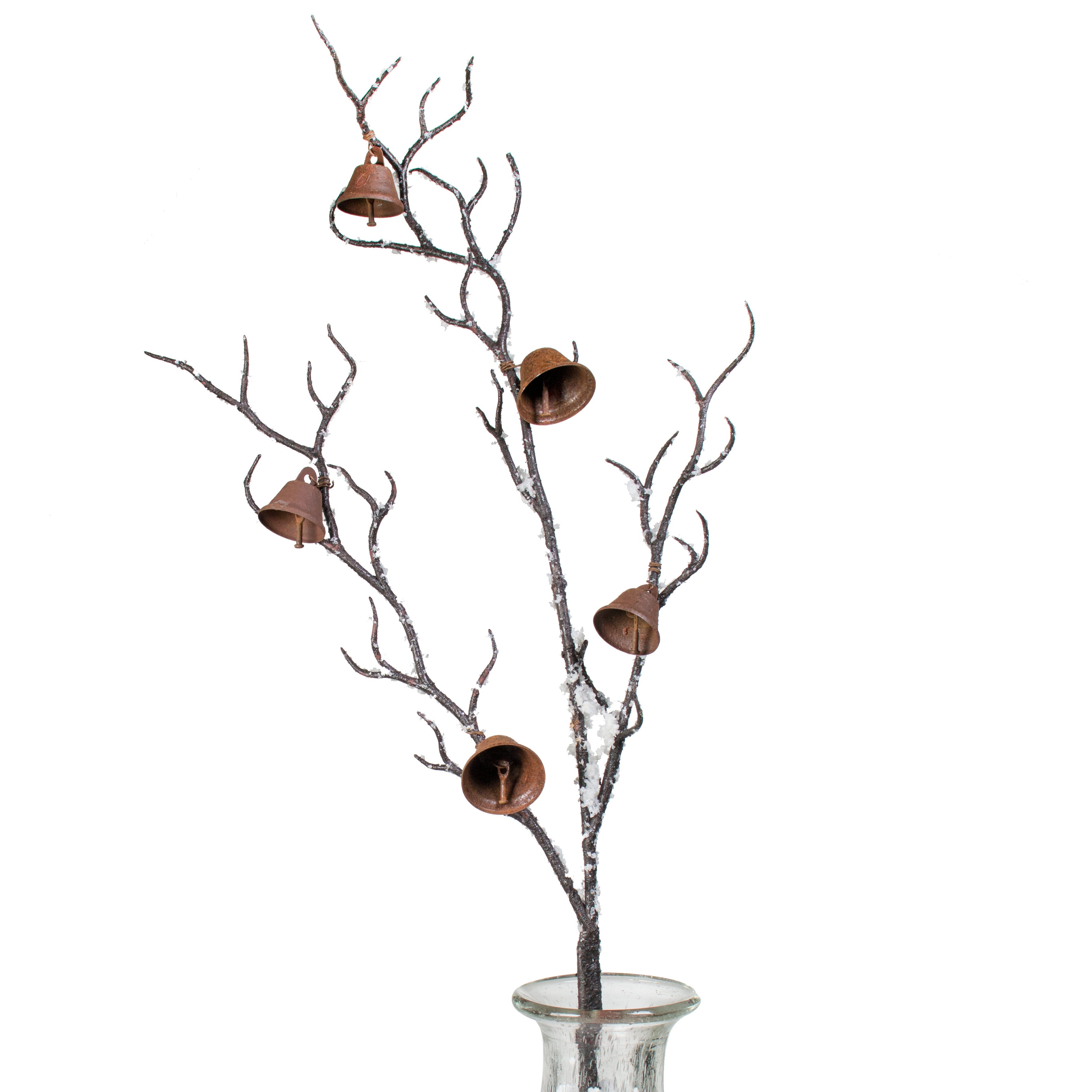 31" Rustic Bell Snowy Branch Spray Item Number: 2831059BR