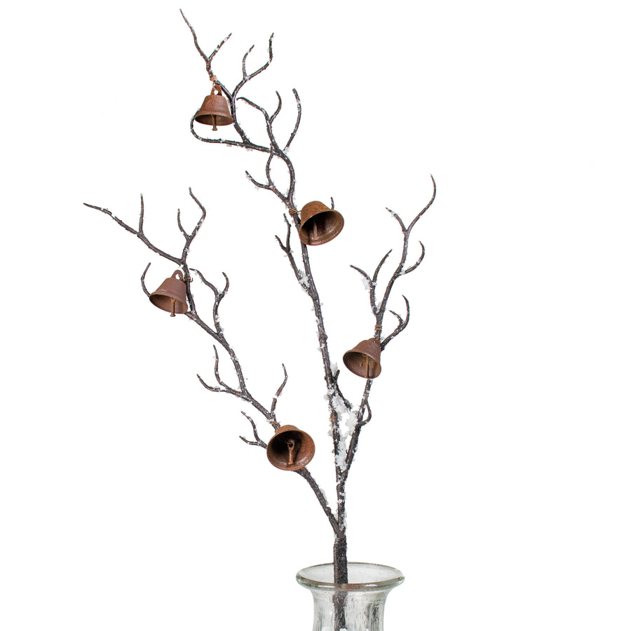 31" Rustic Bell Snowy Branch Spray Item Number: 2831059BR