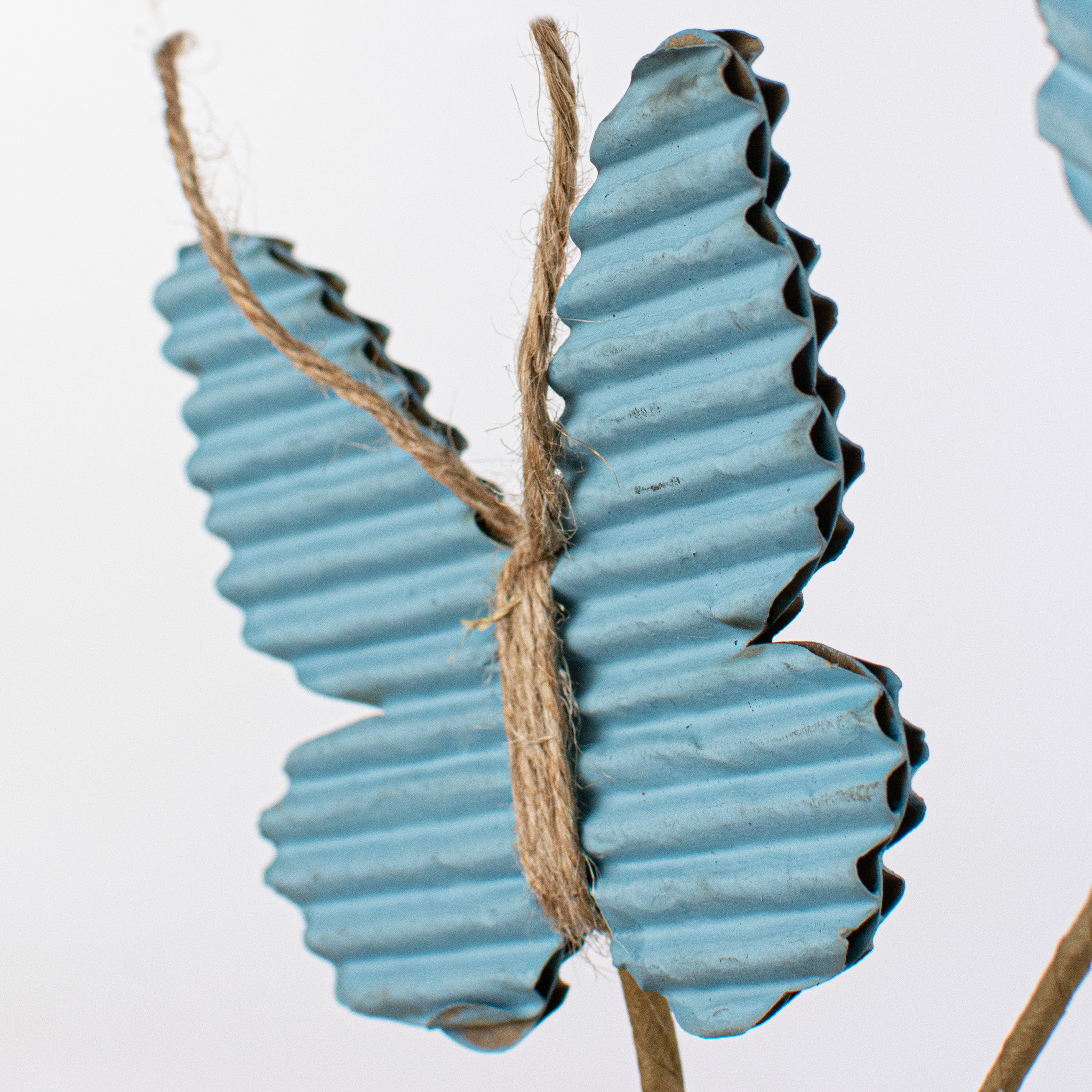 21" Rustic Corrugated Butterfly Pick: Blue Lifestyle Photo