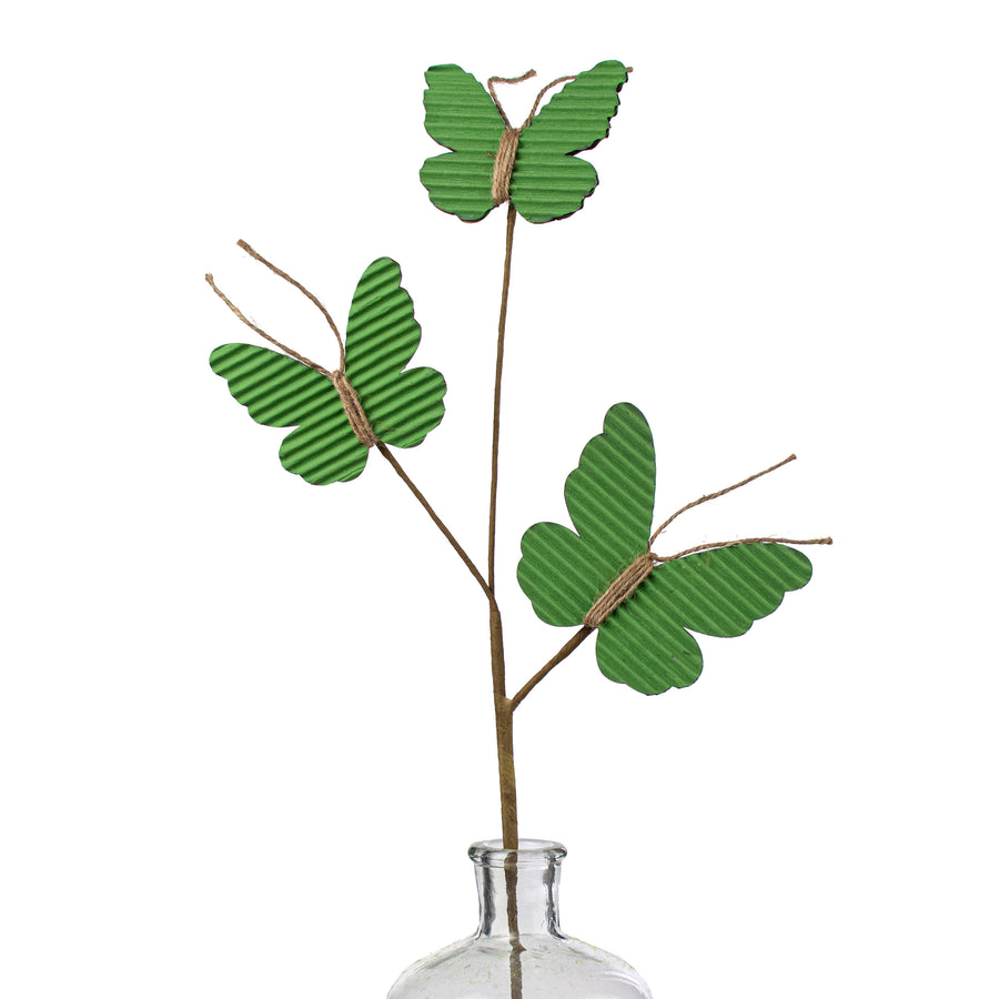 21" Rustic Corrugated Butterfly Pick: Green Item Number: 182126