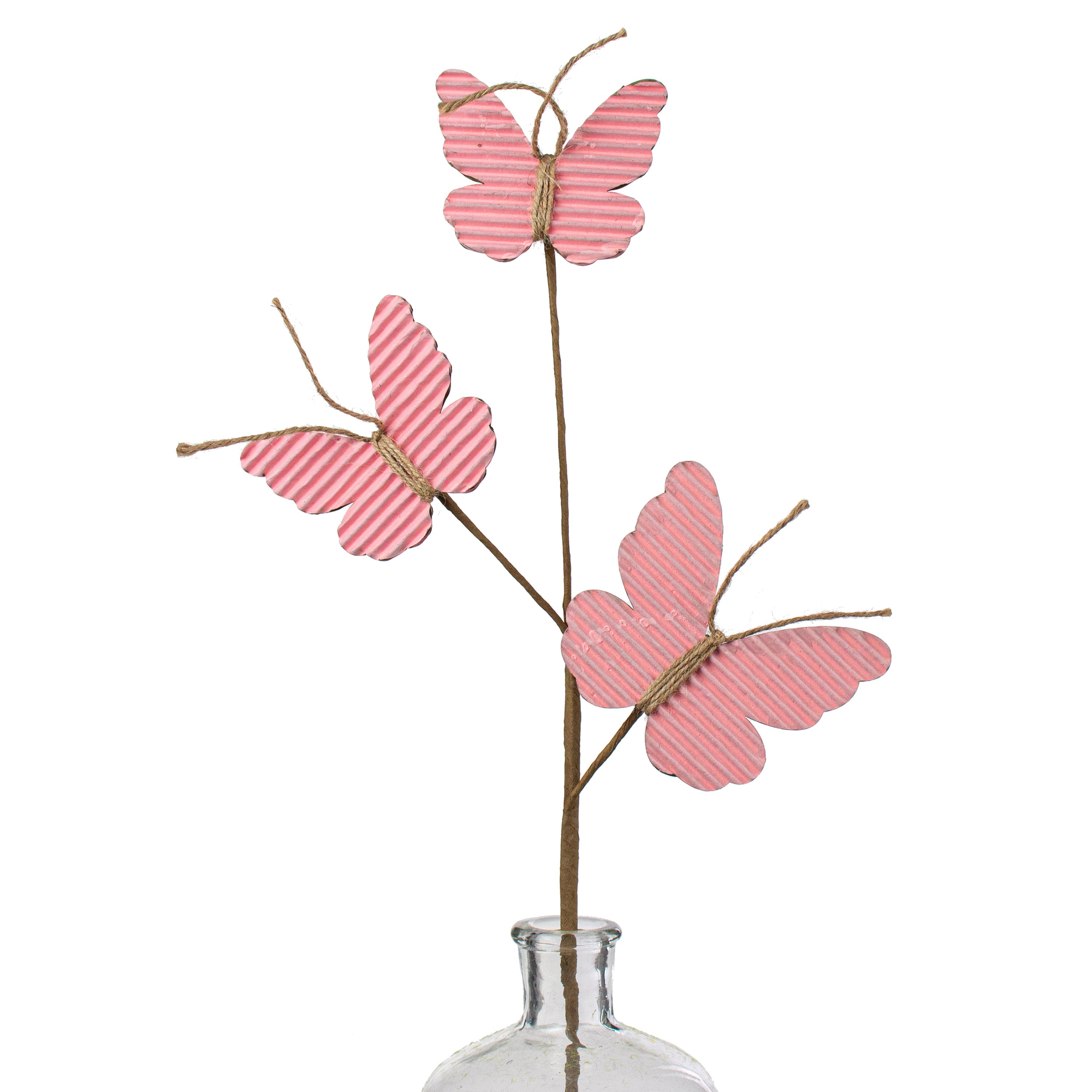 21" Rustic Corrugated Butterfly Pick: Pink Item Number: 182128