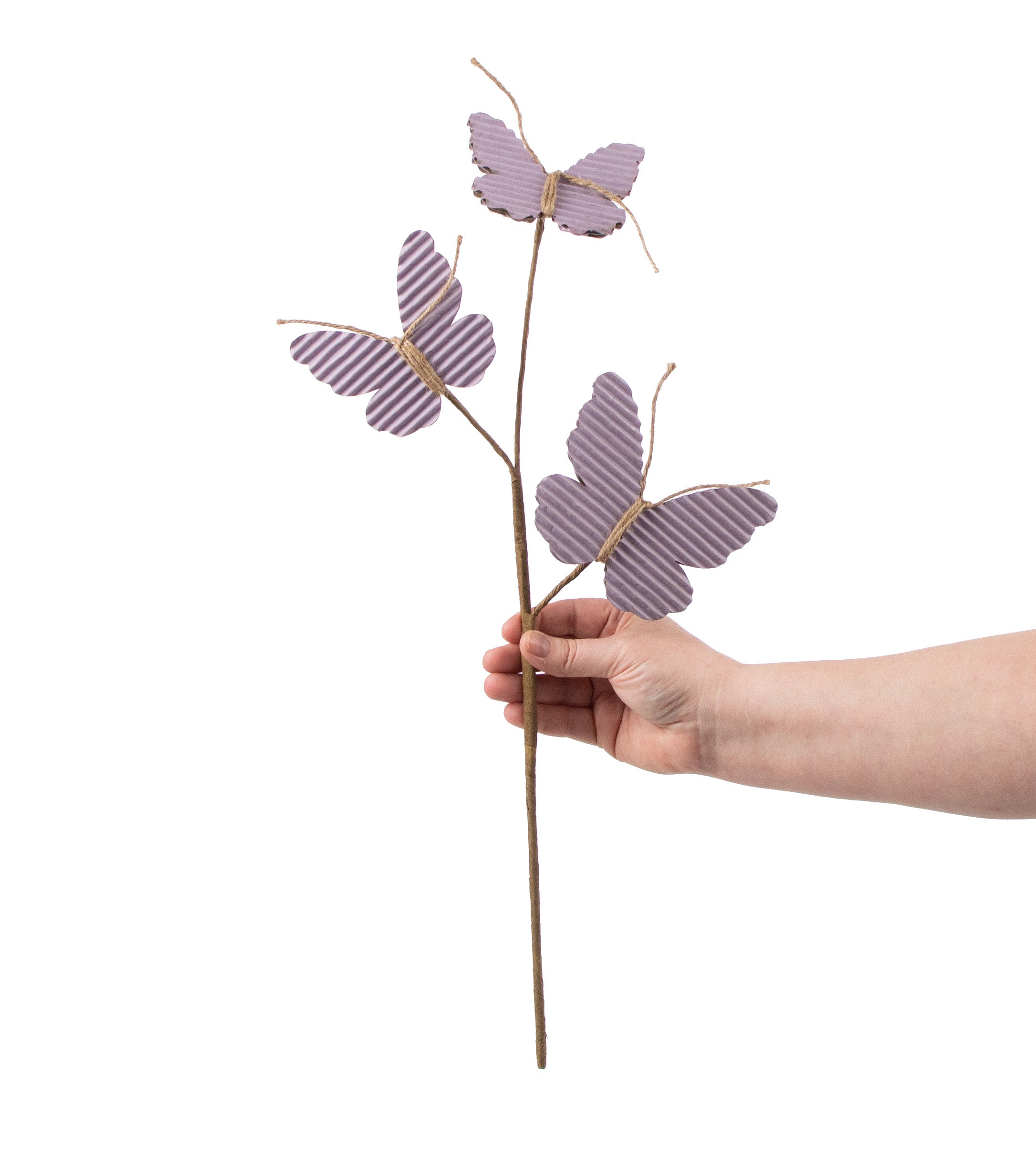 21" Rustic Corrugated Butterfly Pick: Purple detail photo 3